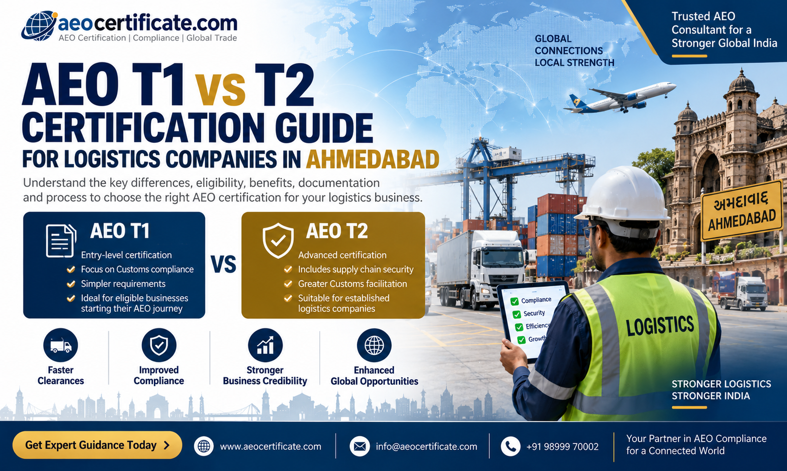 AEO T1 vs T2 Certification Guide for Logistics Companies in Ahmedabad