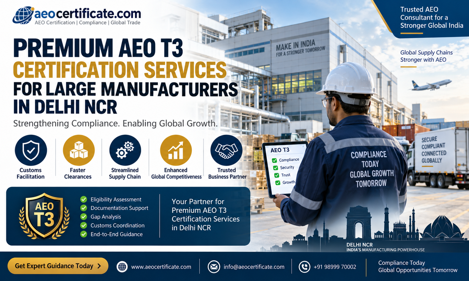 Premium AEO T3 Certification Services for Large Manufacturers in Delhi NCR